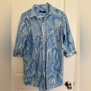 Ralph Lauren Light Blue Paisley Sleep Shirt